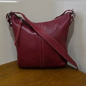 Vintage Coach Red soft leather Crossbody bag